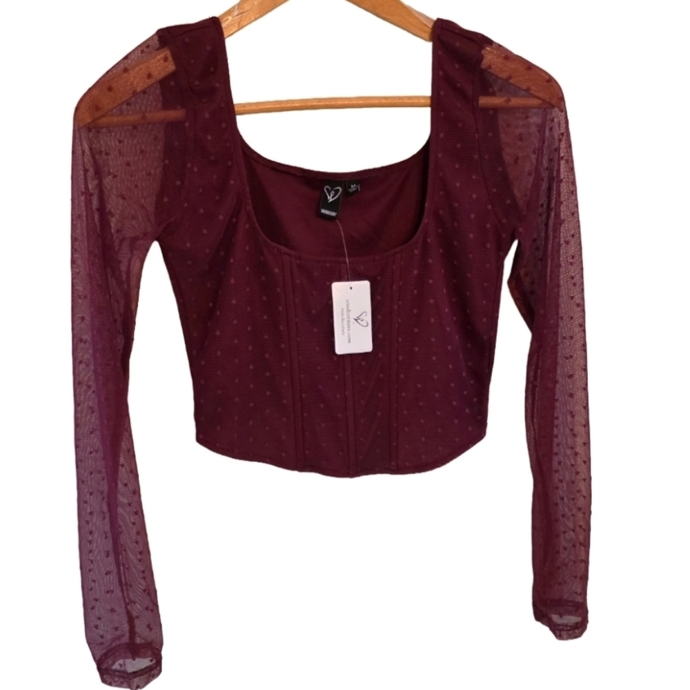 Windsor Plum Fairy Corset Long Sleeve Woman's Scoop Neck Medium Romantic